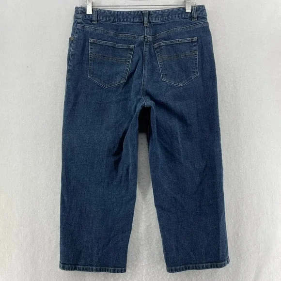 Charter Club Jeans Women's Sz 8P Blue Laura Fit Straight High-Rise Stretch Denim - Picture 2 of 11